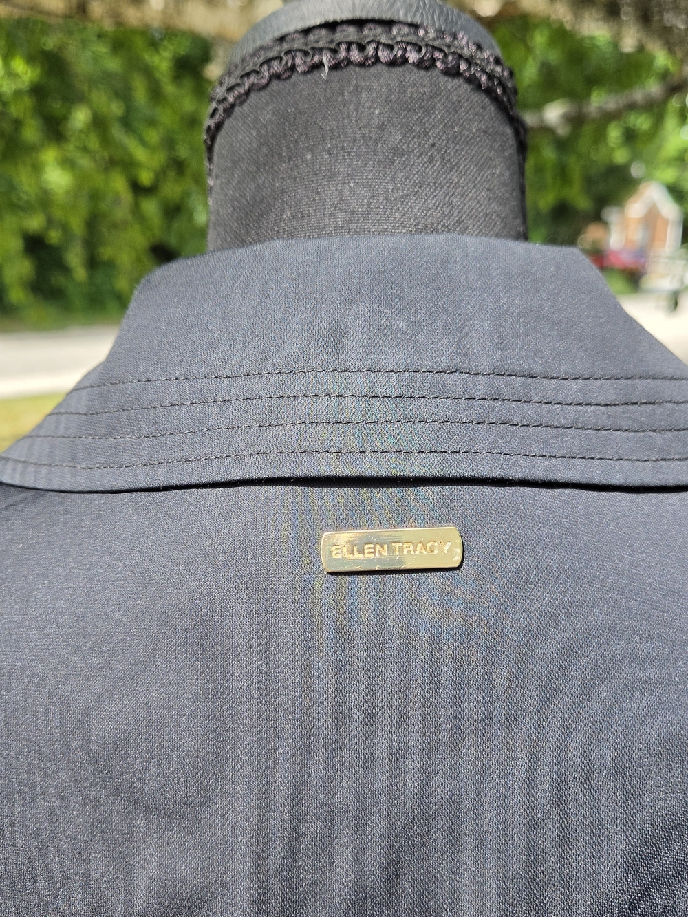 Ellen Tracy Black Belted Trench Coat - Picture 11 of 11